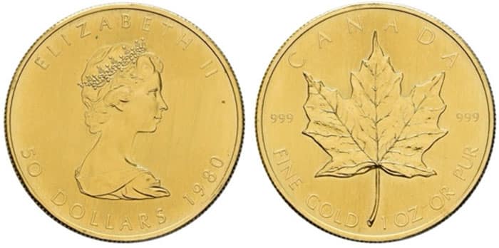 1980 Canadian Gold Maple Leaf