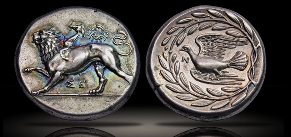 Ancient Coins: War and Peace – The Sikyon Stater Sikyon AR Stater. Circa 350-330 BC. Chimaera