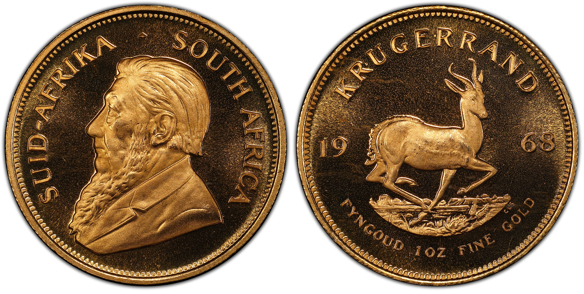 South Africa 1968 Krugerrand Proof Double Frosted PCGS PR68DCAM