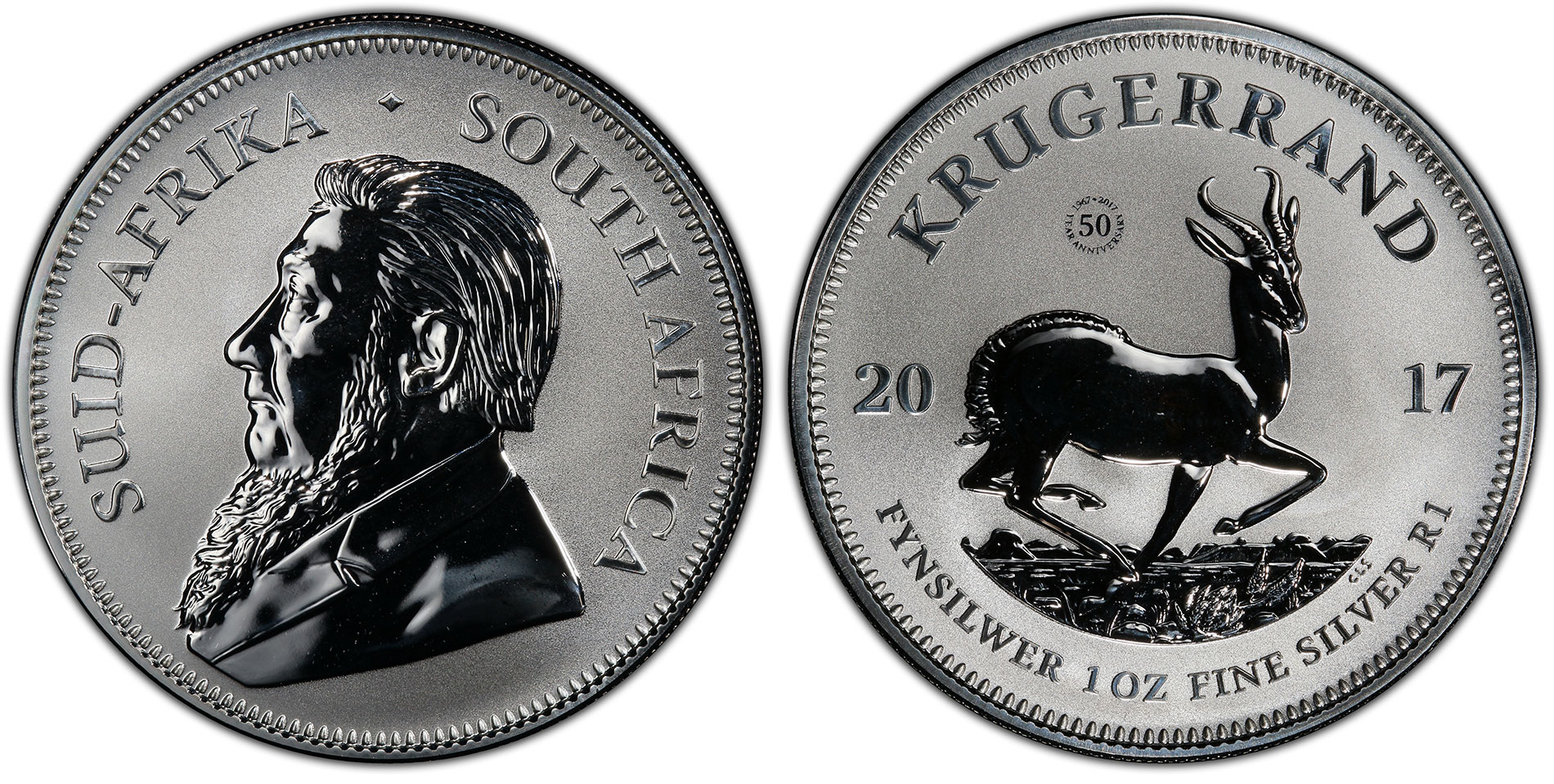 South Africa 2017 Silver Krugerrand 50th Anniversary PCGS SP70