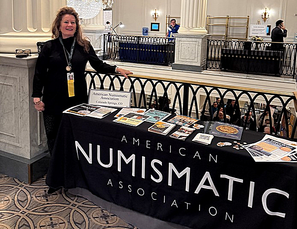 Mary Lynn Garrett at the New York International Numismatic Convention coin show