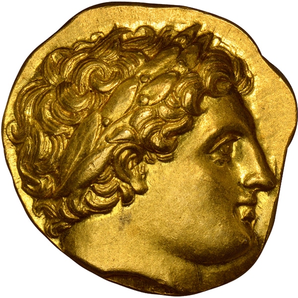 Ancient Coin Profiles: Greece – Kingdom of Macedon Gold Stater Ancient coins: Obverse - GREEK. KINGDOM OF MACEDON. Philip II. (King, 359-336 BC). Posthumous issue, struck 322-317 BC. AV Stater. Images courtesy Atlas Numismatics