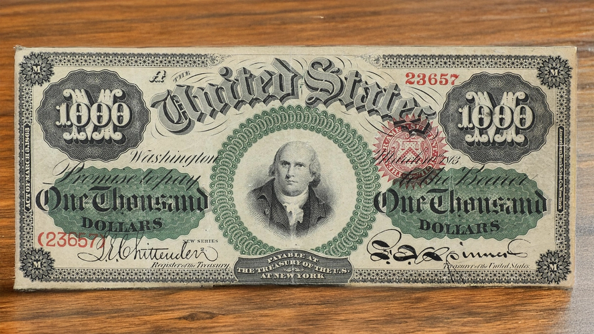 $1000 Legal Tender Note, 1862. Image: Smithsonian Institution/CoinWeek.