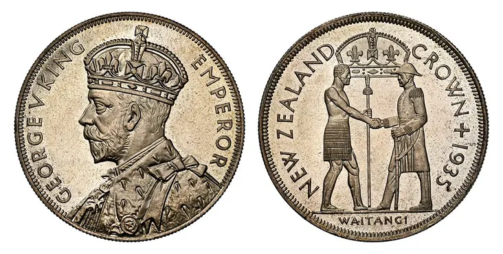 NEW ZEALAND. George V. (King, 1910-1936). 1935 AR Crown. NGC PR67
