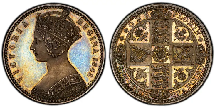 Victorian Elegance: 1848 Pattern Gothic Florin
