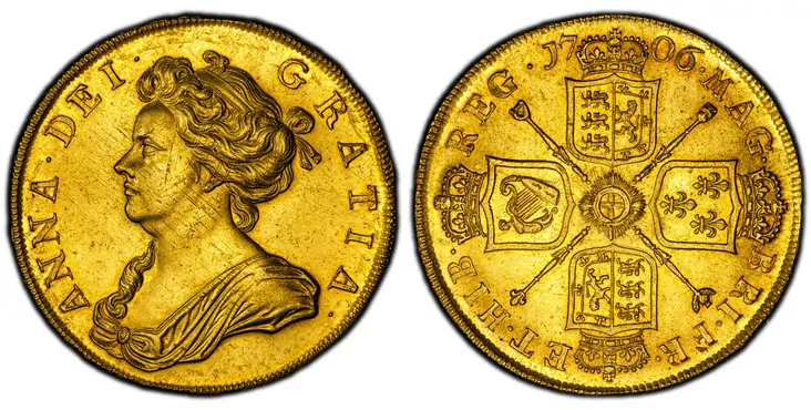 British Gold Rarity: Queen Anne Five Guineas
