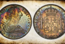 1078283 | MEXICO. Charles III. (King, 1759-1788). 1780-Mo FF AR 8 Reales. PCGS AU58.