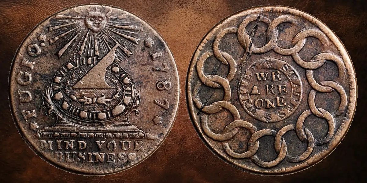 Finest Known1787 Fugio Copper. Club Rays. Newman 5-HH. Rarity-8. Concave Ends, UNITED STATES. AU-50 (PCGS). CAC.