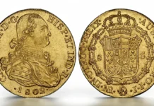 1802-NR JJ AV 8 Escudos. NGC MS65