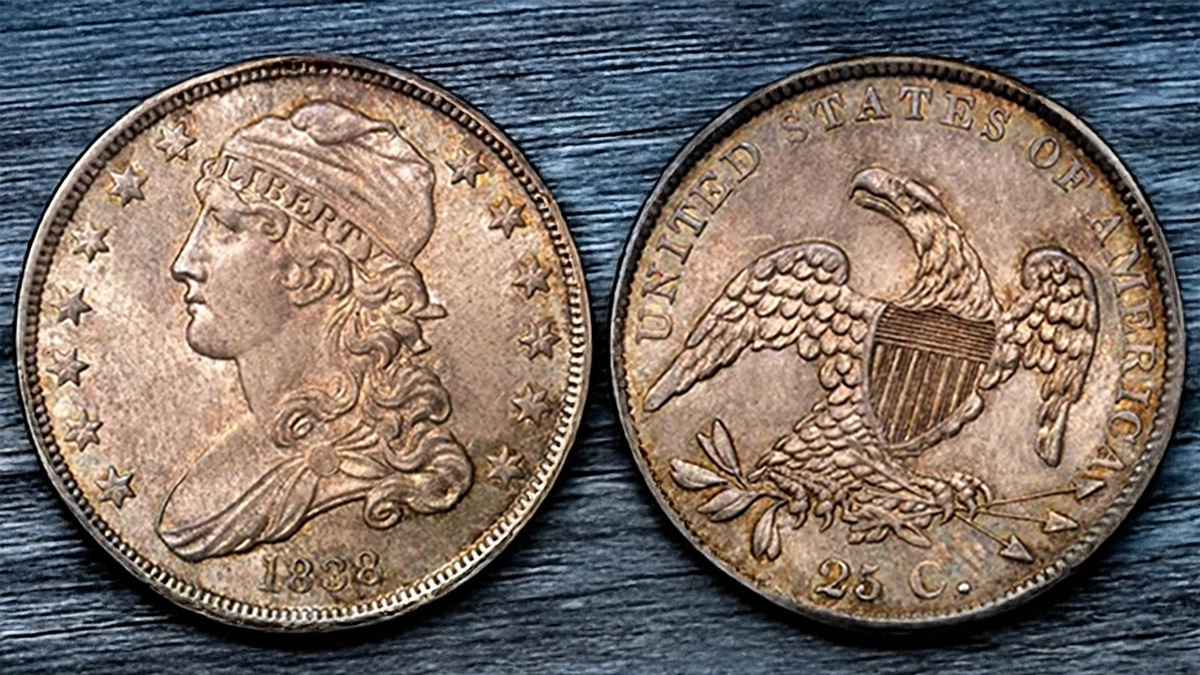 1838 Capped Bust Quarter Dollar, B-1. Image: Stack's Bowers.