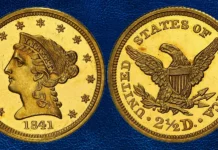 1841 Liberty Head Quarter Eagle. John Dannreuther-1, the only known dies. Rarity-6+. Proof-64 Cameo (PCGS). CAC.