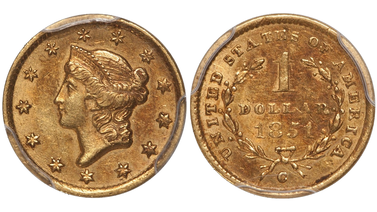 1851-C $1.00 PCGS AU58 CAC