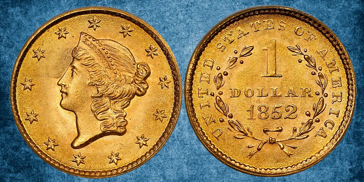 1852 Gold Dollar. MS-67 (PCGS). CAC.