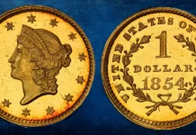 1854 G$1 Type One PR65 Deep Cameo PCGS. CAC. JD-1, Unique