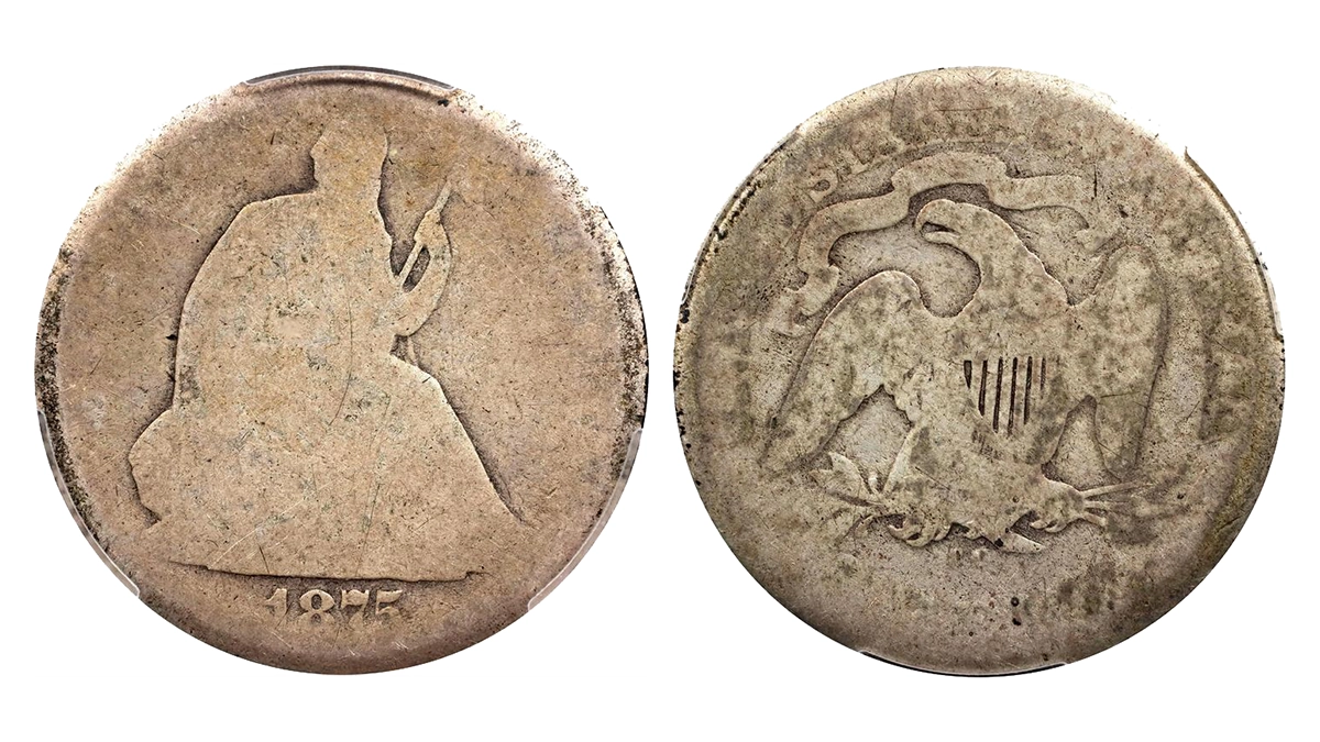 1875-CC Liberty Seated Half Dollar graded PCGS Poor-1. Image: Stack's Bowers.