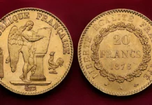 The French Angel Coin: History, Value, and the Legend of Napoleon’s Luck This is an image of a French 20 Franc gold coin from 1876.