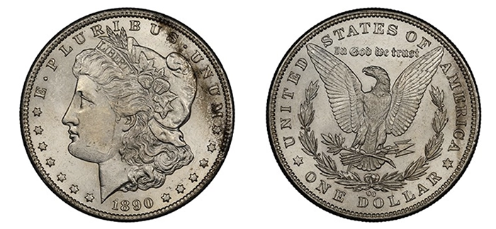 1890-CC VAM-4 "Tail Bar" Morgan Dollar. Image: NGC.