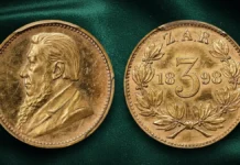 Rare South African Gold Coin’s Origin Story is the Stuff of Legend This is an image of the 1898 South African Samuel Marks Tickey.
