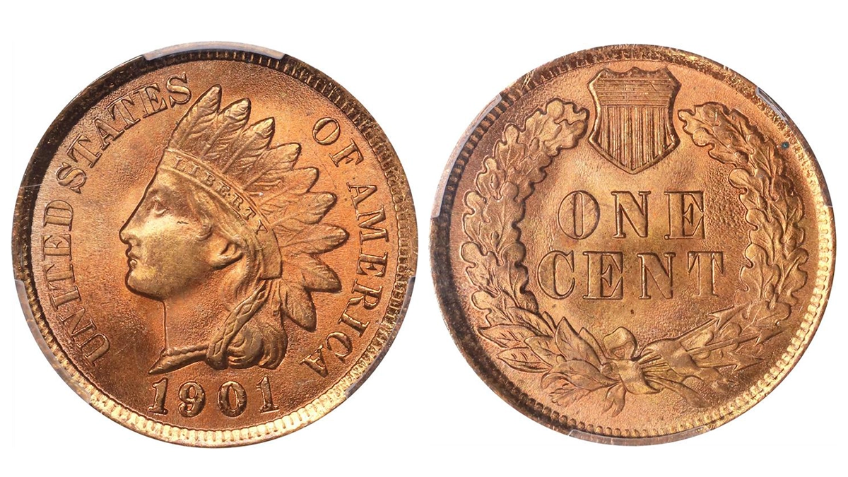 1901 Indian Head Cent graded PCGS MS66RD. Image: Stack's Bowers. This example sold for $1,320 on April 24, 2024.