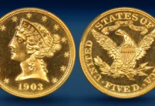 Hansen Collection Gold Coins Highlight Upcoming DLRC Auction 1903 Liberty Head Half Eagle Proof. Image: DLRC/CoinWeek.