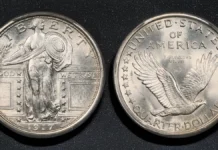 Blast White Standing Liberty Quarter with Full Head is Worth a Look This is an image of a brilliant gem 1917-S Standing Liberty Quarter.