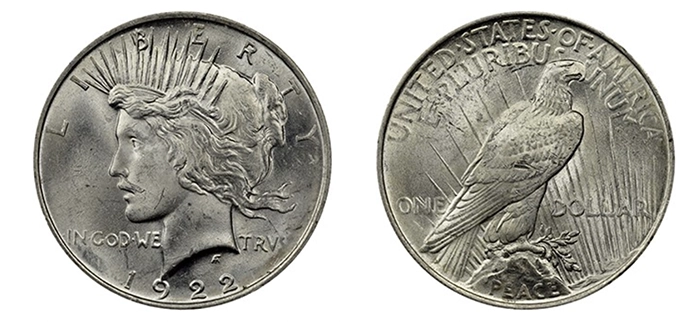 1922 VAM-12A "Moustache" Peace Dollar. Image: NGC.