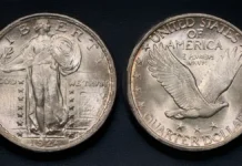 Top Pop Full Head 1924 Standing Liberty Quarter Offered by GreatCollections 1924 Standing Liberty Quarter. Image: GreatCollections / CoinWeek.
