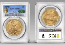 1927-D Saint-Gaudens Double Eagle. Image: GreatCollections.