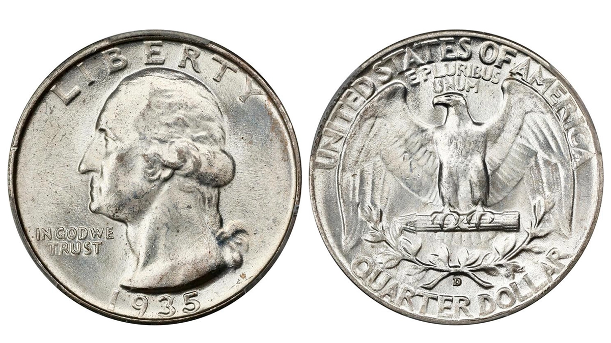 1935-D Washington Quarter graded PCGS MS63. Image: Stack's Bowers. This example sold for $192 on April 24, 2024.