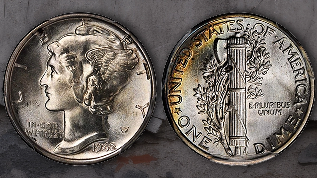 1942/1 Mercury Dime graded PCGS MS66FB. Image: Stack's Bowers.