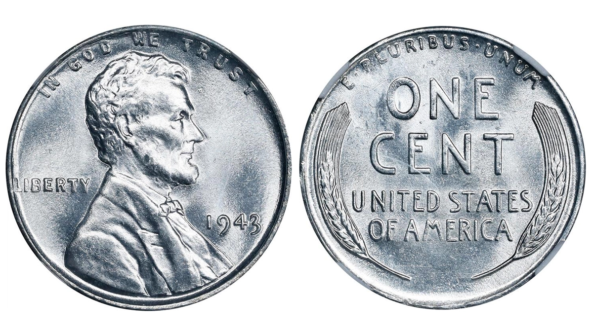 1943 Lincoln Cent graded NGC MS67. Image: Stack's Bowers. This example sold for $192 on April 24, 2024.