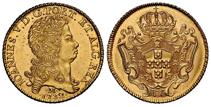 BRAZIL. Joao V. 1732-M AV 12800 Reis. NGC MS63. 