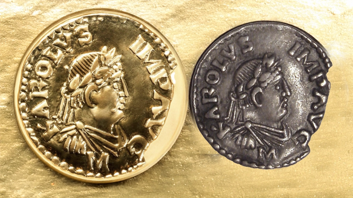 FRANCE. 100 Francs, 2000. KM-1233. 31 mm 17 g. featuring a denier of Charlemagne. Image: Stack's Bowers / CoinWeek.