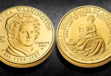 First Spouse Gold Bullion Coins, 2007-2016, 2020 | CoinWeek 2007-W Martha Washington First Spouse $10 Gold Coin. Image: United States Mint / CoinWeek.