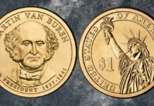 2008-D Martin Van Buren Presidential Dollar. Image: United States Mint / CoinWeek.