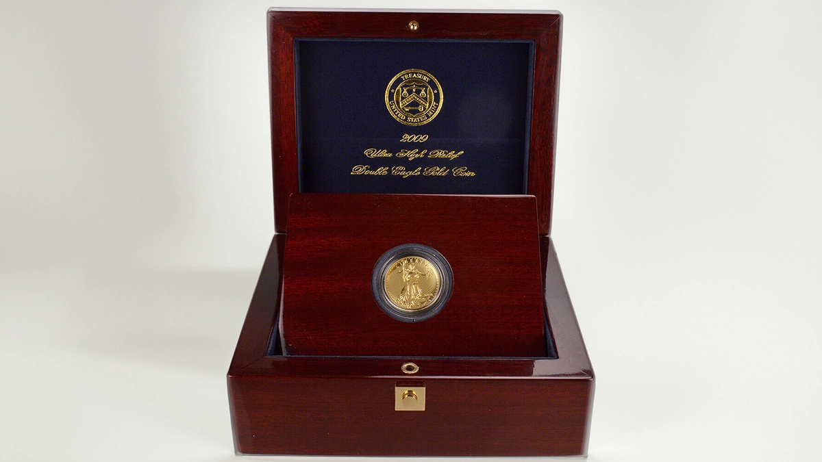 2009 Ultra High Relief Gold Coin in its original government packaging. Image: CoinWeek.