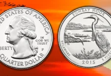2015-P Bombay Hook National Wildlife Refuge Quarter This is an image of a 2015-P Bombay Hook America the Beautiful Quarter.