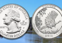 2015-P Kisatchie America the Beautiful Quarter : A Collector’s Guide This is an image of a 2015-P Kisatchie America the Beautiful Quarter.