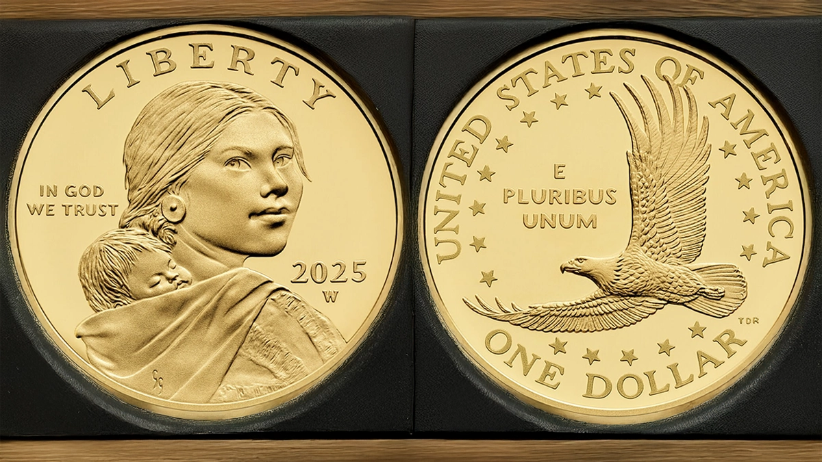 2025-W 24 Karat Gold Sacagawea Dollar. Image: United States Mint / CoinWeek.