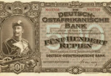German East Africa 500 Rupien Leads Heritage World Paper Money Auction Above $2.1 Million German East African 500 Rupien Note. Image: Heritage Auctions.