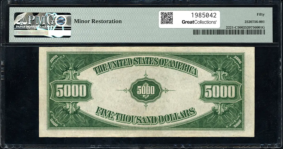 1934 $5,000 Philadelphia Federal Reserve Note