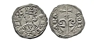 Coins of Medieval Spain - Pedro II (1196-1213). Aragón. Dinero. Billon: PETR:REX. Reverse: ARA-GON Cross on tree AB IV 302. 0.9 g. - Cayón Numismática > June 2021 Auction - 10 June 2021
