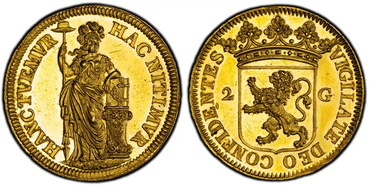 NETHERLANDS. Holland. (1681) ND AV Off-Metal Pattern 2 Gulden of 8 Ducats Weight. PCGS SP62