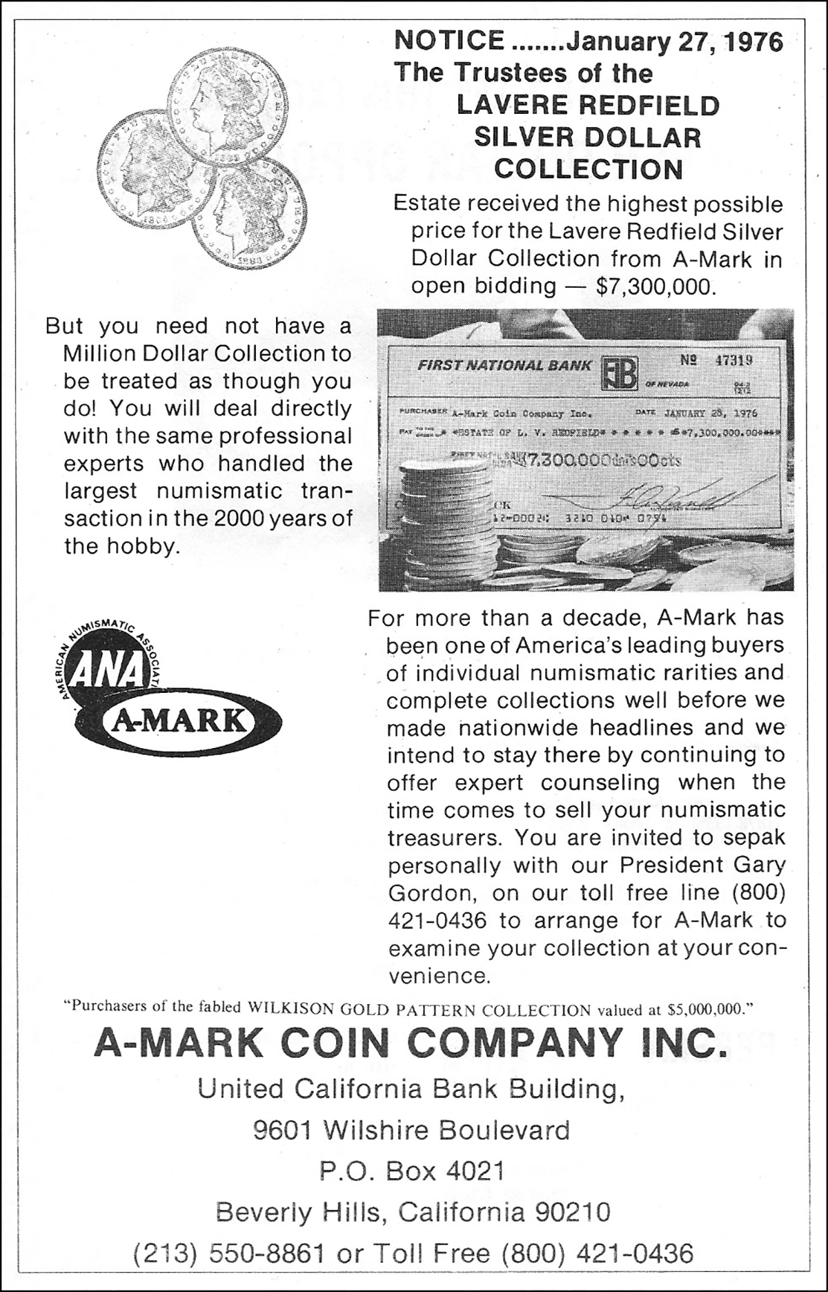 A-Mark Redfield Hoard ad.