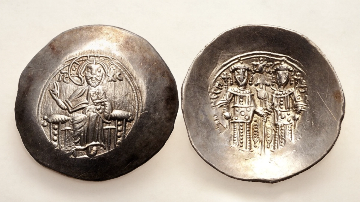 Alexius III Angelus-Comnenus. 1195-1203. Electrum Aspron Trachy (28.5mm, 4.56 g,). Constantinople mint. Image: CNG/CoinWeek.