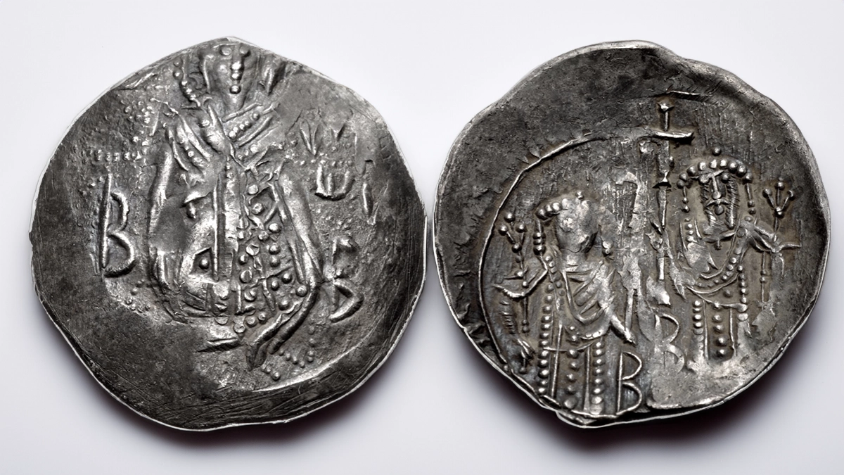 John IV Ducas-Lascaris. Emperor of Nicaea, 1258-1261. AR Trachy (22mm, 1.39 g, 6h). Coronation of co-emperor Michael VIII Paleologus. Magnesia mint. AD 1260. Image: CNG / CoinWeek.