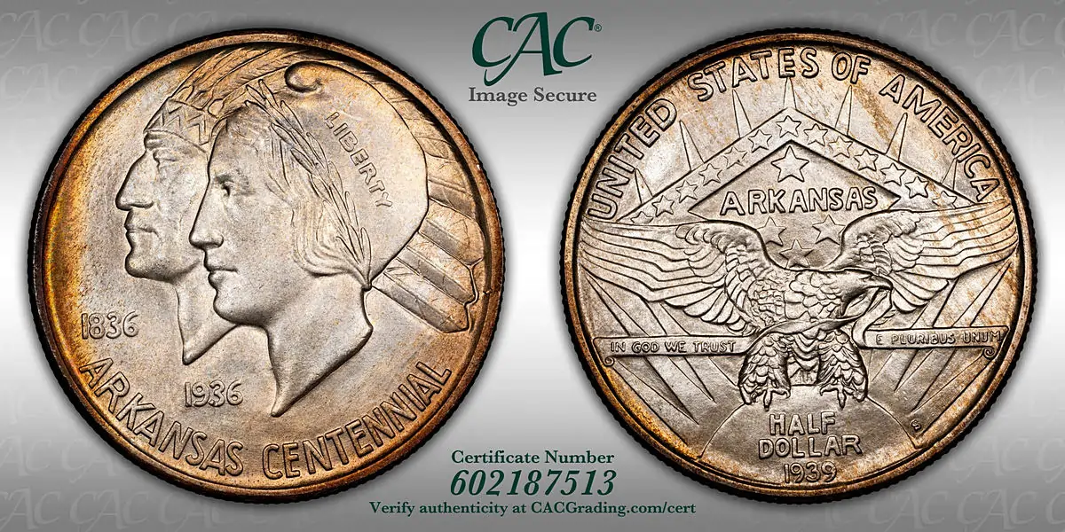 1939-S Arkansas Centennial. MS-67 (CACG).