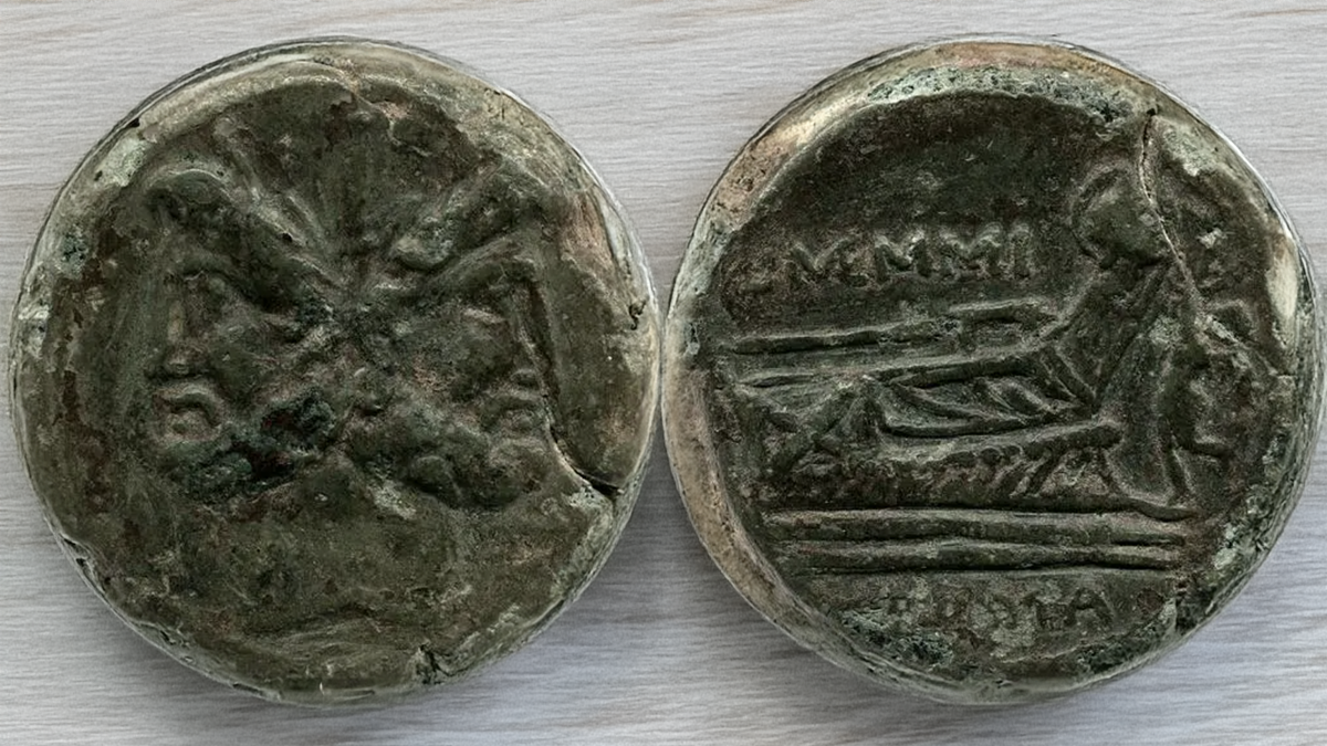 Figure 5. As of Lucius Memmius, 106 BCE. RRC 313/2. BM R.7893. © The Trustees of the British Museum / CC BY-NC-SA 4.0. 