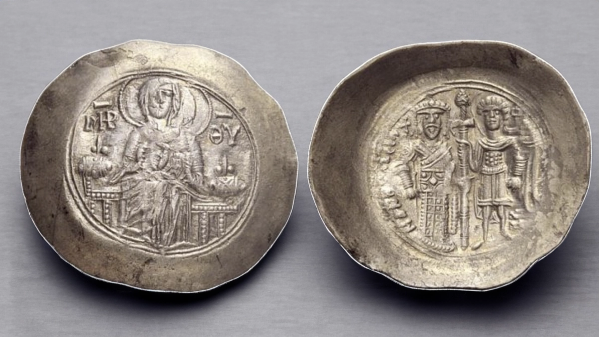 Manuel Comnenus-Ducas, 1230 – 1237 Aspron trachy, Thessalonica 1230-1237, pale EL 3.01 g. Image: Numismatica Ars Classica / CoinWeek.