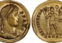An attractive Mint State gold solidus of Roman Emperor Valens. Image: Atlas Numismatics.